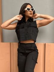 CHALECO CARGO NEGRO