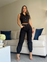 CHALECO CARGO NEGRO
