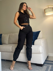 CHALECO CARGO NEGRO